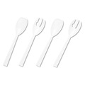 Cooking & Serving Utensils | Tablemate W95PK4 9.5 in. Table Set Plastic Serving Forks and Spoons - White (48/Pack) image number 1