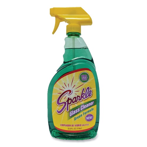 Disinfecting & Cleaning Solutions | Sparkle 30345 33.8 oz. Bottle Green Formula Glass Cleaner image number 0