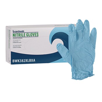 Boardwalk 382XLBXA 5 mil Disposable Examination Nitrile Gloves - X-Large, Blue (100/Box)