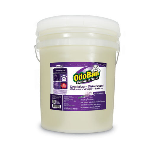 Fabric Refreshers | OdoBan 911162-5G 5 Gallon Pail Concentrated Odor Eliminator and Disinfectant - Lavender Scent image number 0