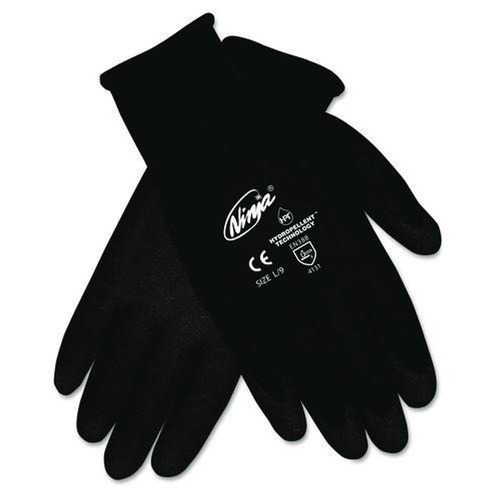 Work & Welding Gloves | MCR Safety N9699L Ninja HPT PVC Coated Nylon Gloves - Large Black (12/Pack) image number 0