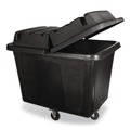 Waste Receptacle Lids | Rubbermaid Commercial FG461500BLA 31 in. x 44.13 in. x 8.5 in. Rectangular Lid for 16 cu-ft. Truck - Black image number 3