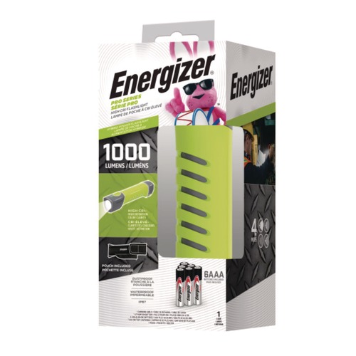 Office Flashlights | Energizer ENYPHH62 Rechargeable Lithium-Ion Pro Series Handheld High CRI Flashlight with 6 AAA Batteries - Gray/Green image number 0