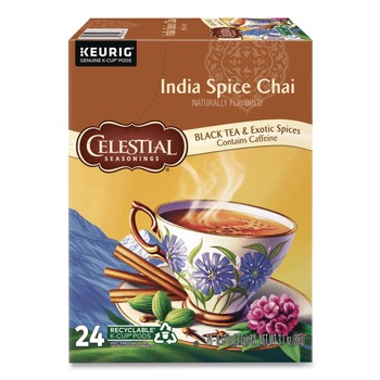 BREAKROOM | Celestial Seasonings 5000330013 Tea K-Cups - India Spice Chai (24/Box)