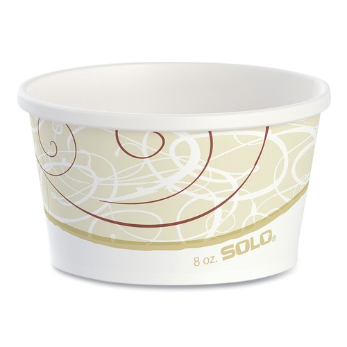 Food Containers & Lids | SOLO HS4085-J8000 8 oz. Symphony Design Flexstyle Double Poly Paper Containers (500/Carton) image number 0