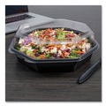 Perforated Roll & Hand Towels | SOLO 864056-AP94 OctaView 9.57 in. x 9.2 in. x 3.2 in. 42 oz. Plastic Hinged-Lid Cold Food Containers - Black/Clear (100/Carton) image number 2