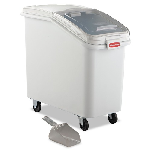 Food Storage Containers & Lids | Rubbermaid Commercial FG360288WHT 15.5 in. x 29.5 in. x 28 in. 26.18 gal. ProSave Mobile Plastic Ingredient Bin - White image number 0
