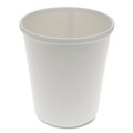 Food Containers & Lids | Pactiv Corp. D32RB 32 oz. 5.13 in. Diameter x 4.5 in. Height Paper Round Food Container - White image number 1