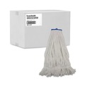 Mop Heads | Boardwalk BWK824R 24 oz. Lie-Flat Rayon Fiber Mop Head - White (12/Carton) image number 2