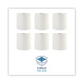 Perforated Roll & Hand Towels | Boardwalk 8122 8 in. x 800 ft. 1-Ply Hardwound Paper Towels - White (6/Carton) image number 3
