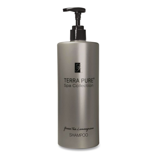 Personal Shampoos, Conditioners, & Body Washes | Diversified Hospitality Solutions 458944EA Terra Pure 16.32 oz. Bottle Shampoo Air Pump - Green Tea and Lemongrass Scent image number 0