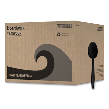 Boardwalk BWKTEAHWPPBLA Heavyweight Polypropylene Teapoons - Black (1000/Carton)
