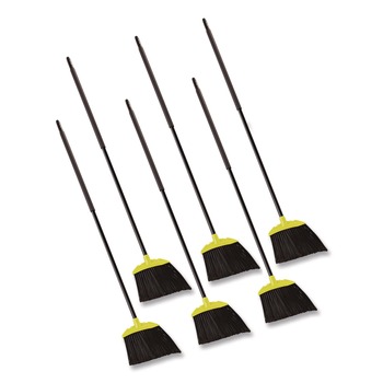 BROOMS | Rubbermaid Commercial FG638906BLA 46 in. Smooth Sweep Angled Broom - Jumbo, Black/Yellow (6/Carton)