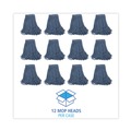 Mop Heads | Boardwalk BWK2020B #20 Cut-End Cotton/Synthetic Fiber Standard Mop Head - Blue (12/Carton) image number 2