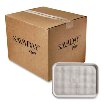 FOOD TRAYS AND LINERS | Chinet 20803 Savaday 16 in. x 12 in. Molded Fiber Flat Food Tray - White (200/Carton)