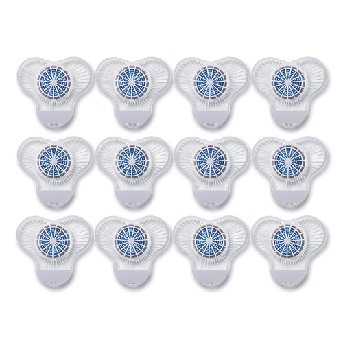 Toilet & Urinal Deodorizers | Boardwalk TBSP012I072M332143000 3.25 oz. Urinal Screen with Non-Para Deodorizer Block - Green Apple Scent, Blue/White (12/Box) image number 0