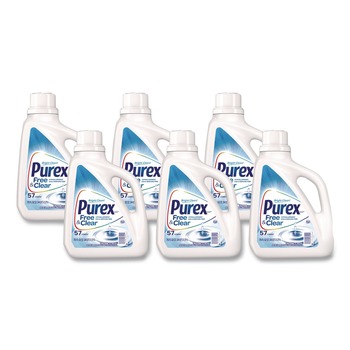  | Purex 10024200060401 75 oz. Bottle Free and Clear Liquid Laundry Detergent - Unscented (6/Carton)