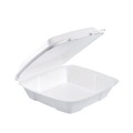 Food Containers & Lids | Dart 90HTPF1R 9 in. x 9.4 in. x 3 in. Foam Hinged Performer Perforated Lid Container - White (200/Carton) image number 1