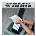 Floor Dusters & Accessories | Rubbermaid Commercial HYGEN 2134282 4.75 x 19 Disposable Microfiber Pad - White/Blue Stripes (3/Carton) image number 6
