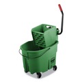 Buckets & Wringers | Rubbermaid Commercial FG758888GRN WaveBrake 2.0 35 qt. Side-Press Plastic Bucket/Wringer Combos - Green image number 0