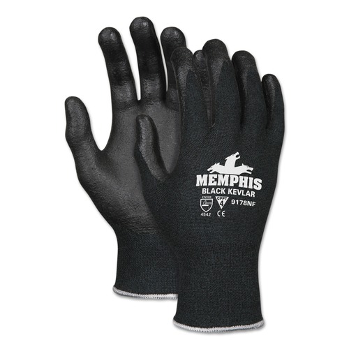 Work & Welding Gloves | MCR Safety 9178NFL 9178NF Kevlar/Nitrile Foam Gloves - Black/Large (1-Pair) image number 0
