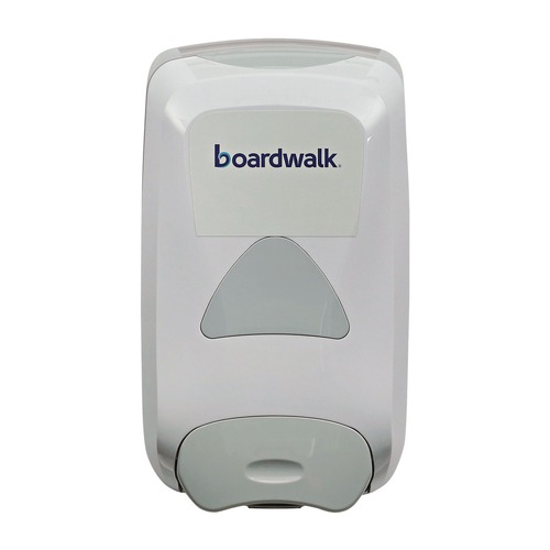 Soap Dispensers | Boardwalk 6754-06-GCE00VL 6.1 in. x 10.6 in. x 5.1 in. 1250 mL Soap Dispenser - Gray image number 0