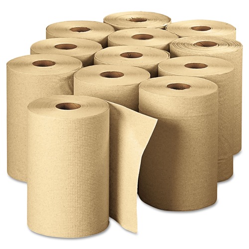 Perforated Roll & Hand Towels | Georgia Pacific Professional 26401 7.88 in. x 350 ft. 1-Ply Pacific Blue Basic Paper Towels - Brown (12 Rolls/Carton) image number 0