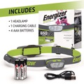 Office Flashlights | Energizer ENY38A42P Rechargeable Lithium-Ion Pro Series Multi-Color Hybrid Headlamp with 4 AAA Batteries - Gray/Green image number 2
