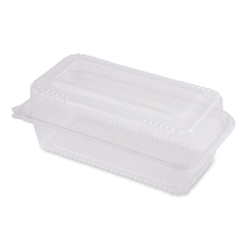 Food Containers & Lids | World Centric KL-CS-95N 4.9 in. x 9 in. x 3.5 in. 23 oz. PLA Plastic Hinged Clamshells - Clear (200/Carton) image number 0