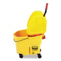 Buckets & Wringers | Rubbermaid Commercial FG757788YEL 35 qt. WaveBrake 2.0 Down-Press Plastic Bucket/Wringer Combos - Yellow image number 4