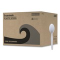 Disposable Spoons | Boardwalk BWK SPOONMWPS Mediumweight Polystyrene Cutlery Teaspoon - White (1000/Carton) image number 0
