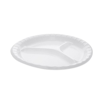 Pactiv Corp. 0TK10044000Y Placesetter Deluxe Laminated Foam 3-Compartment 10.25 in. Plates - White (540/Carton)