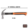 Hammers | Great Neck HG16C 16 oz. Claw Hammer with High-Visibility Orange Fiberglass Handle image number 1