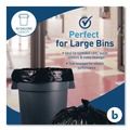 Repro Trash Bags | Boardwalk X7658SKKK01 Reprocessed Resin Can Liners, 60 gal, 1.2 mil, 38 x 58, Black, 50 Rolls/Carton image number 6