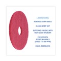 Floor Pads-Cleaning, Buffing & Polishing | Boardwalk BWK4014RED 14 in. Diameter Buffing Floor Pads - Red (5/Carton) image number 4