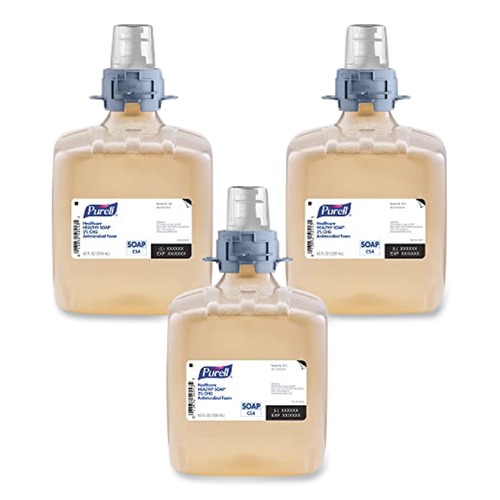Soap Refills | PURELL 5181-03 1250 ml Fragrance-Free Healthcare HEALTHY SOAP 2% CHG Antimicrobial Foam for CS4 Dispensers (3/Carton) image number 0