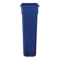 Indoor Waste Receptacles | Boardwalk TCN2030BLR 23 Gallon Polypropylene Slim Recycling Container - Blue image number 3