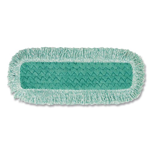 Mop Heads | Rubbermaid Commercial FGQ41800GR00 18 in. Microfiber Dust Pad with Fringe - Green (6/Carton) image number 0