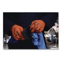 Food Service Disposable & Single Use Gloves | Ammex GWUOFN48050 9.06 in. 6 mil Ultra Industrial Flock-Lined Nitrile Disposable Gloves - X-Large/Orange (500/Carton) image number 3