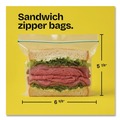 Resealable Bags | Glad 57263 6.63 in. x 5.88 in. Zipper Food Storage Sandwich Bags - Clear (12 Boxes/Carton) image number 8