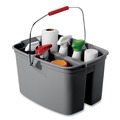 Buckets & Wringers | Rubbermaid Commercial FG262888GRAY 18 in. x 14.5 in. x 10 in. 19 qt. Plastic Double Utility Pail - Gray image number 5