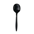 Disposable Spoons | Boardwalk BWKSOUPBLMW Mediumweight Polypropylene Plastic Soup Spoon Cutlery - Black (1000/Carton) image number 0