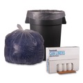 Low-Density Trash Bags | Boardwalk X8046SCKR01 40 in. x 46 in. 45-Gallon 1.1 mil. Perforated Recycled Low-Density Polyethylene Can Liners - Clear (100/Carton) image number 1