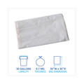 Low-Density Trash Bags | Boardwalk H6036EWK 30 in. x 36 in. 30-Gallon 0.7 mil. Flat Pack Linear Low Density Industrial Can Liners - White (200/Carton) image number 1