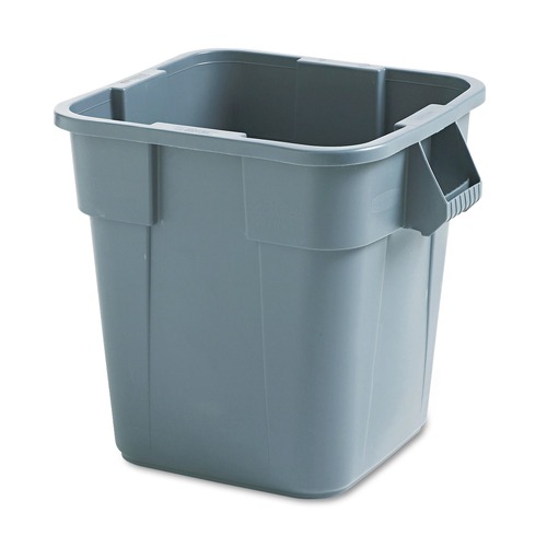Indoor Waste Receptacles | Rubbermaid Commercial FG352600GRAY 28 Gallon Polyethylene Square Brute Container - Gray image number 0