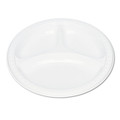 Plates | Tablemate 19644WH Plastic Dinnerware, Compartment Plates, 9-in Dia, White, 125/pack image number 2