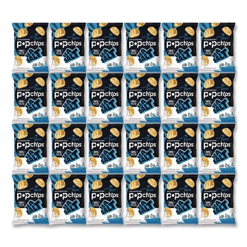 popchips SMC71100 0.8 oz Bag Potato Chips - Sea Salt Flavor (24/Carton)