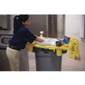 Waste Receptacle Accessories & Dollies | Rubbermaid Commercial FG9W8700YEL 4-Compartment Standard Rim Caddy for Brute 32-1/2 in. Diameter Cans - Yellow image number 4