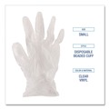 Janitorial Disposable & Single Use Gloves | Boardwalk BWK361SCT 3-3/5 mil Exam Vinyl Gloves - Small, Clear (1000/Carton) image number 7
