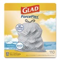 Drawstring & Kitchen Bags | Glad 78563 ForceFlex 10.19 in. x 9.81 in. 13-Gal. Tall Kitchen Drawstring Trash Bags - Fresh Clean Scent Gray (3/Carton) image number 1